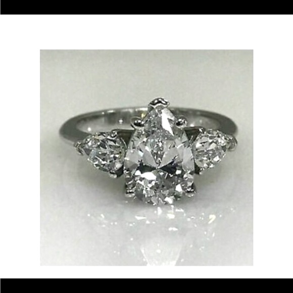 3.0 ct 14k white gold engagement ring VVS1 - Picture 1 of 10